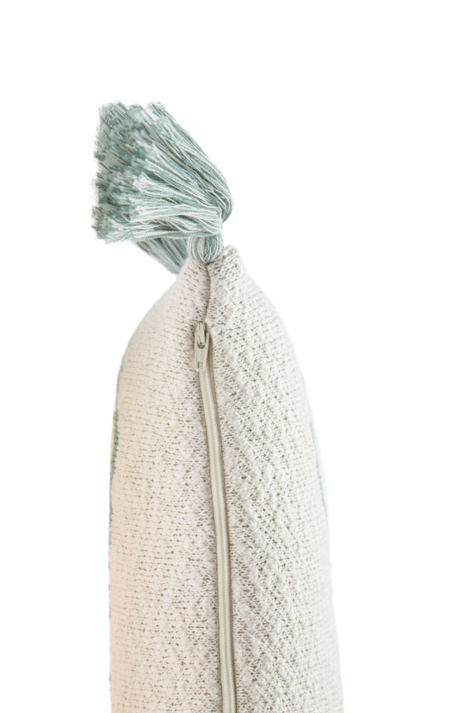 Knitted Cushion Little Oasis Natural - Indus Blue - Bereber Classics