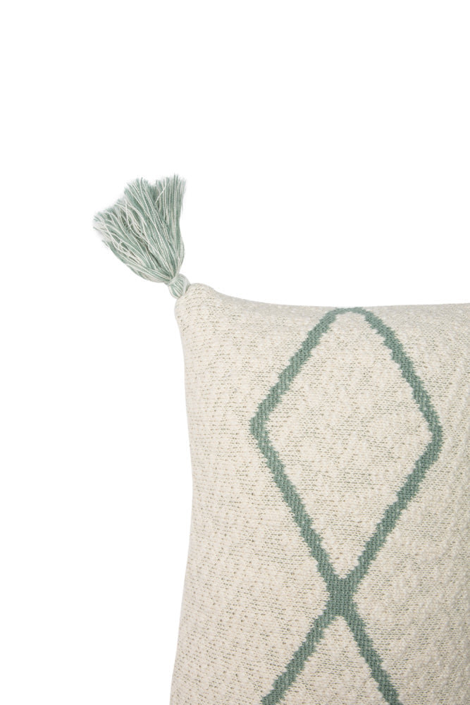 Knitted Cushion Little Oasis Natural - Indus Blue - Bereber Classics