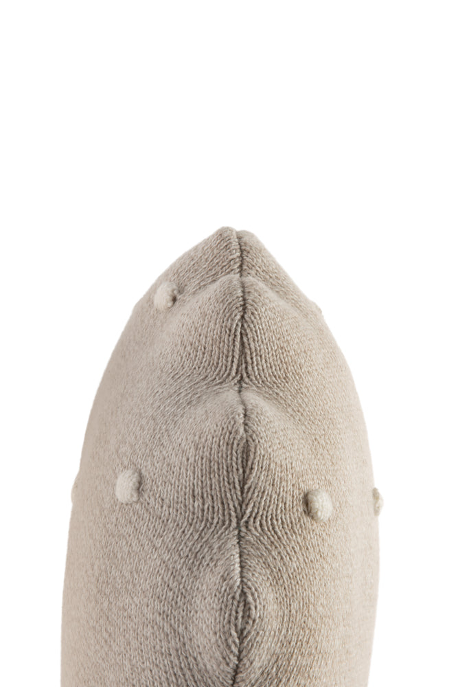 Knitted Cushion Round Biscuit Dune White - Biscuit