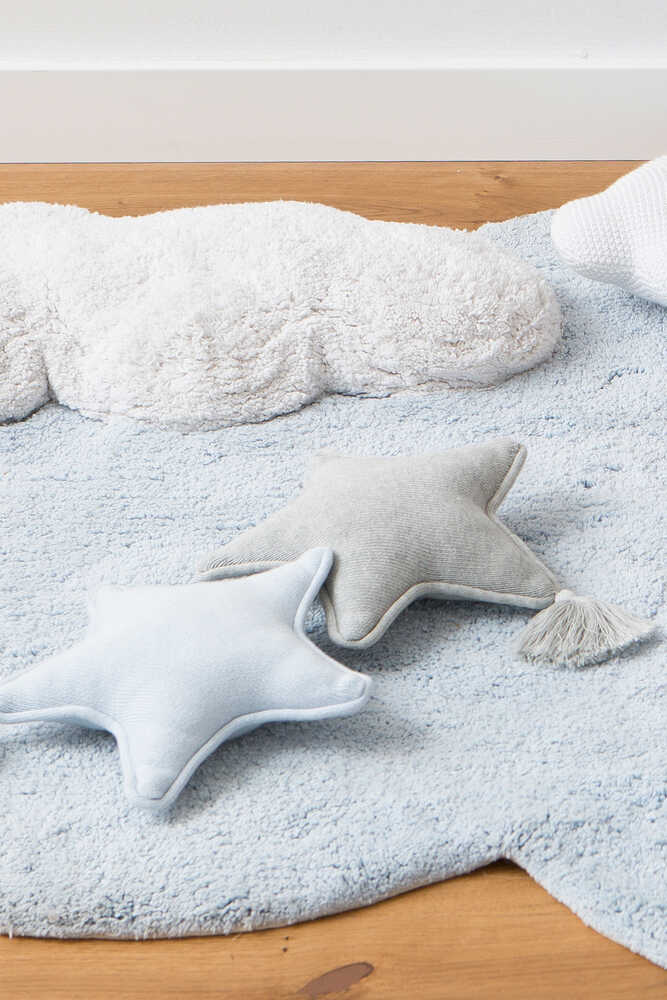 Knitted Cushion Twinkle Star Grey - Stars