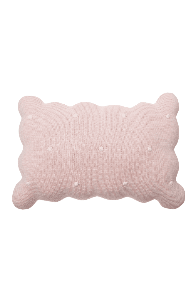 Knitted Cushion Biscuit Pink - Biscuit