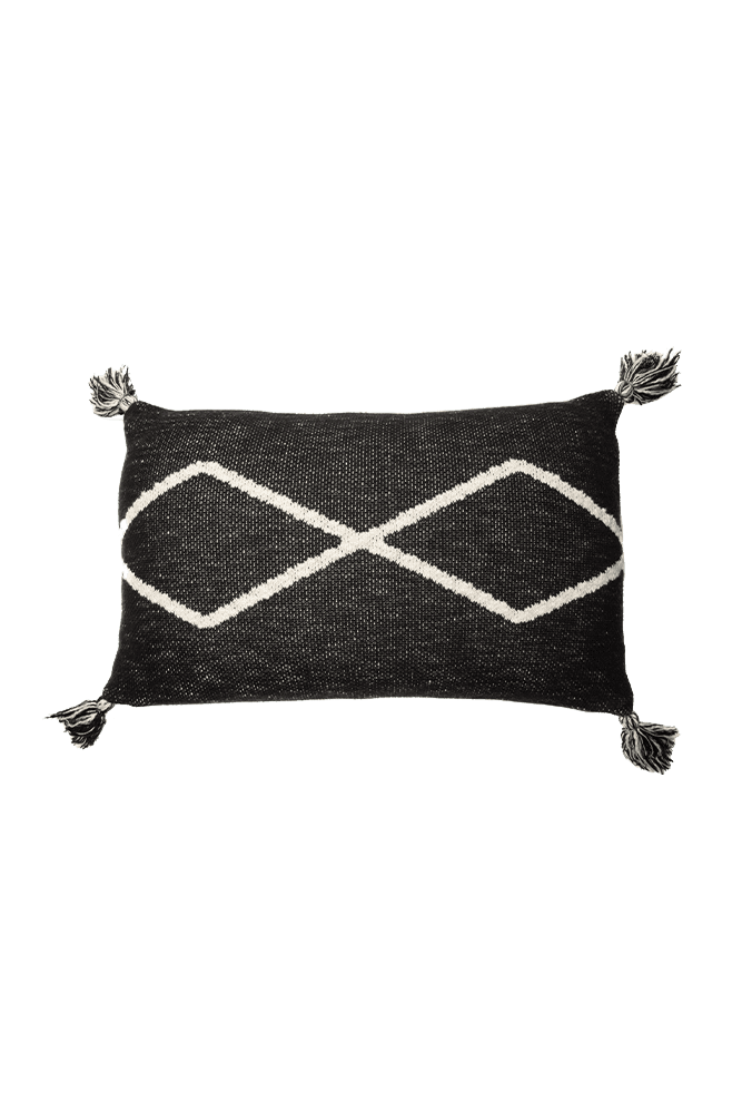 Knitted Cushion Oasis Black - Bereber Classics