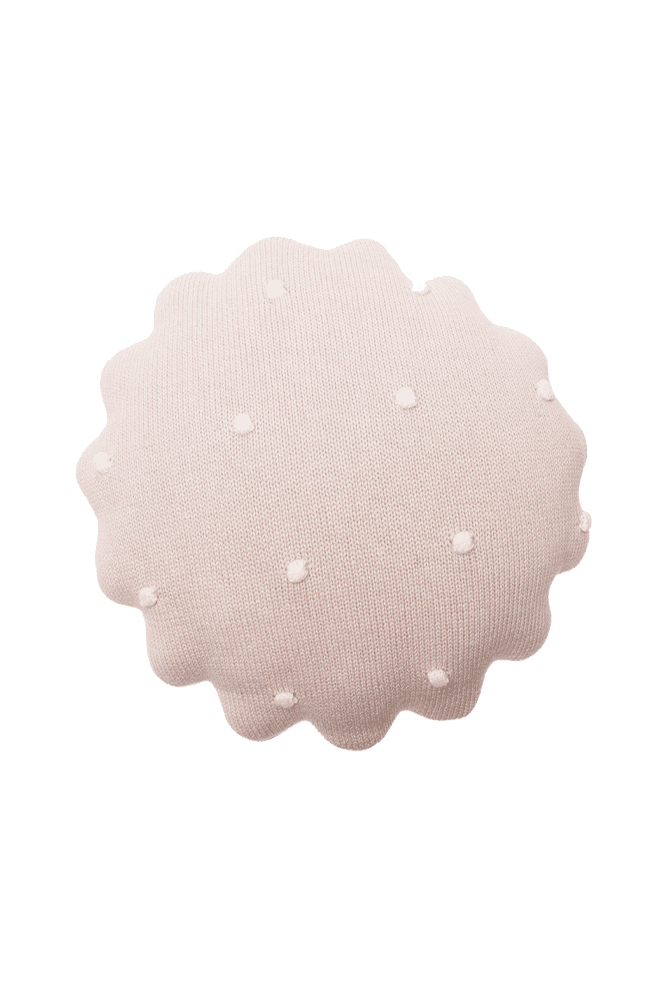 Knitted Cushion Round Biscuit Pink - Biscuit
