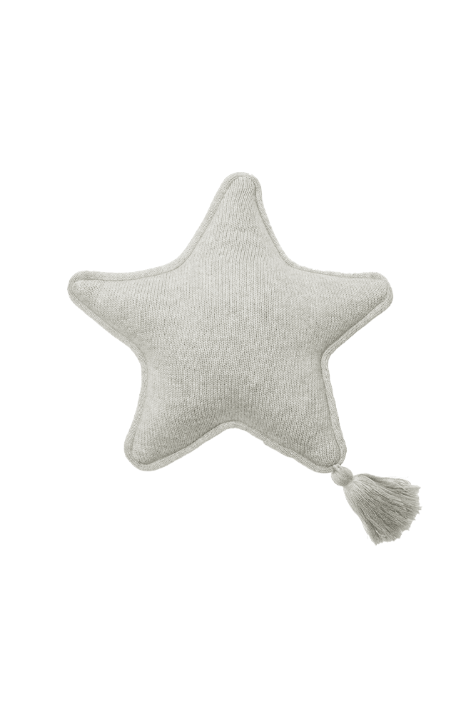 Knitted Cushion Twinkle Star Grey - Stars