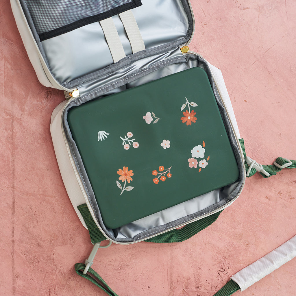 Bento And Lunch Bag Set Neutral With Mini Floral