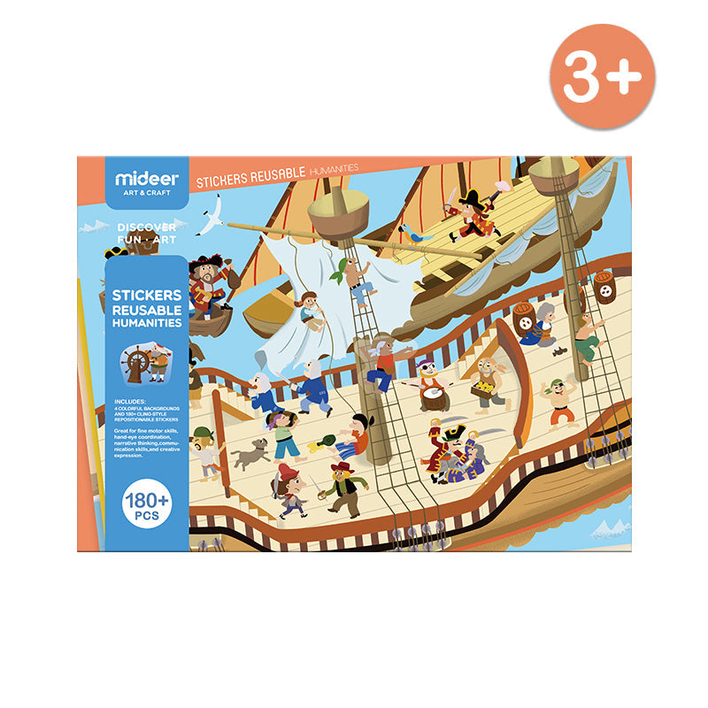 Mideer Reusable Sticker Activity Pads: 180-piece Pirates Toy