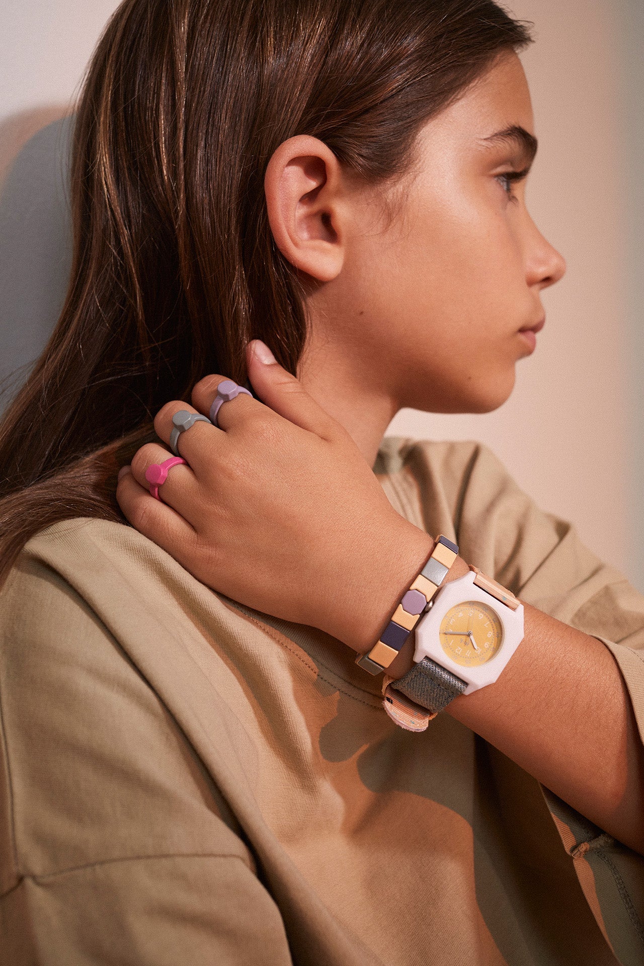 Mini Kyomo Confetti - Tan & Denim Watch For Kids Watche