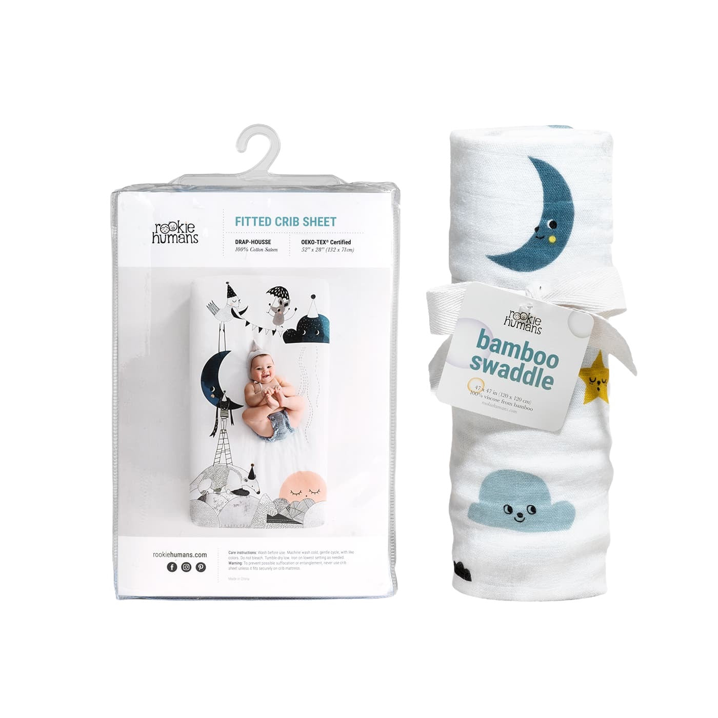 Crib Sheet And Swaddle Bundle - Moon's Birthday