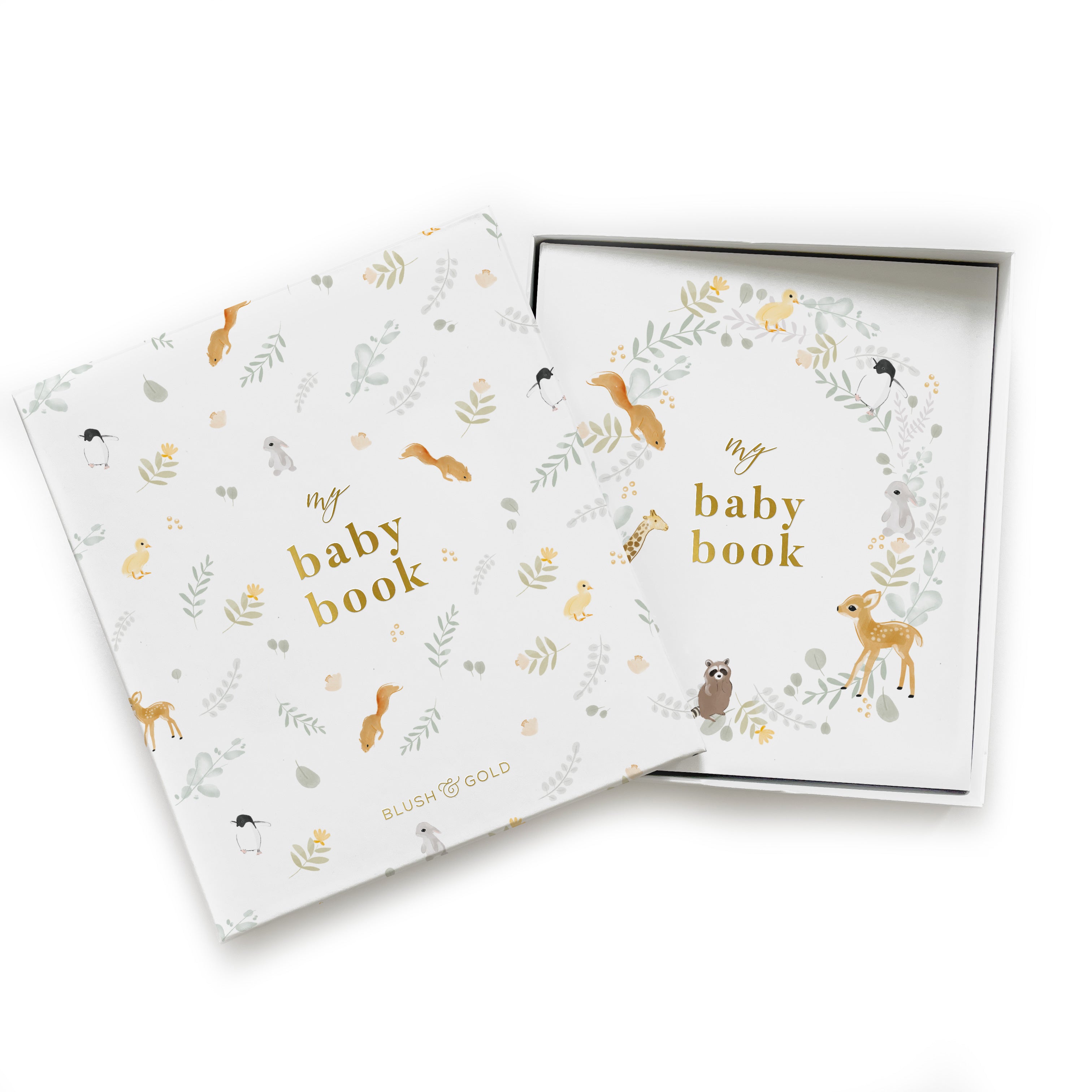 Blush and Gold My Baby Book - Baby Memory Book - Animals