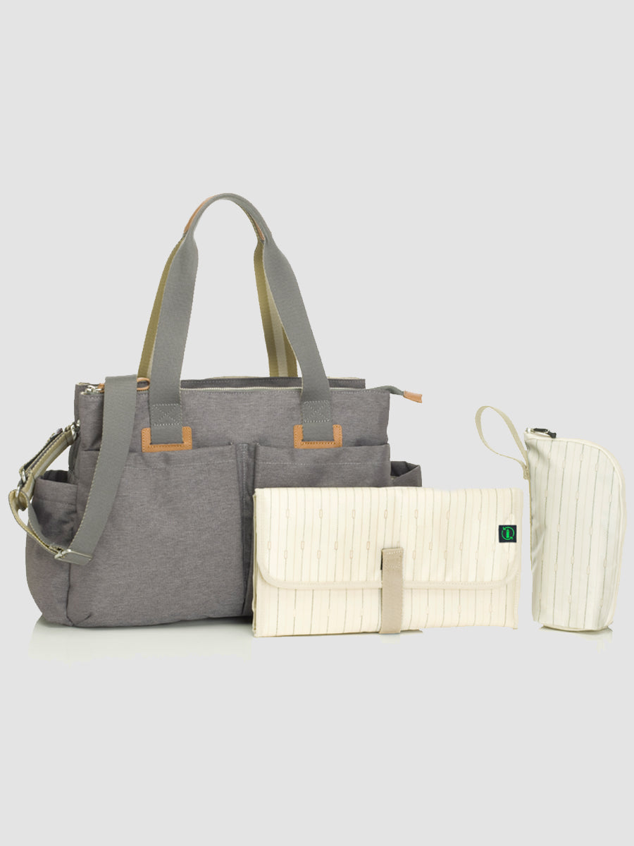 Storksak Eco Shoulder Bag Grey Shoulder Bags