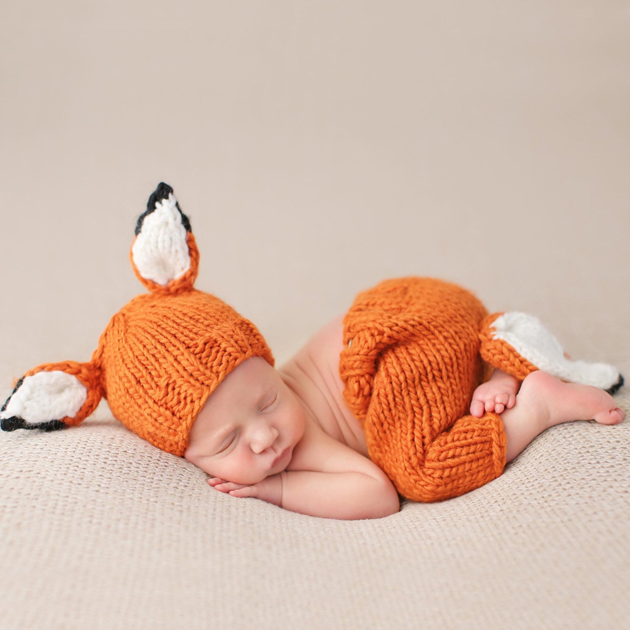 The Blueberry Hill Rusty Fox Newborn Knit Set