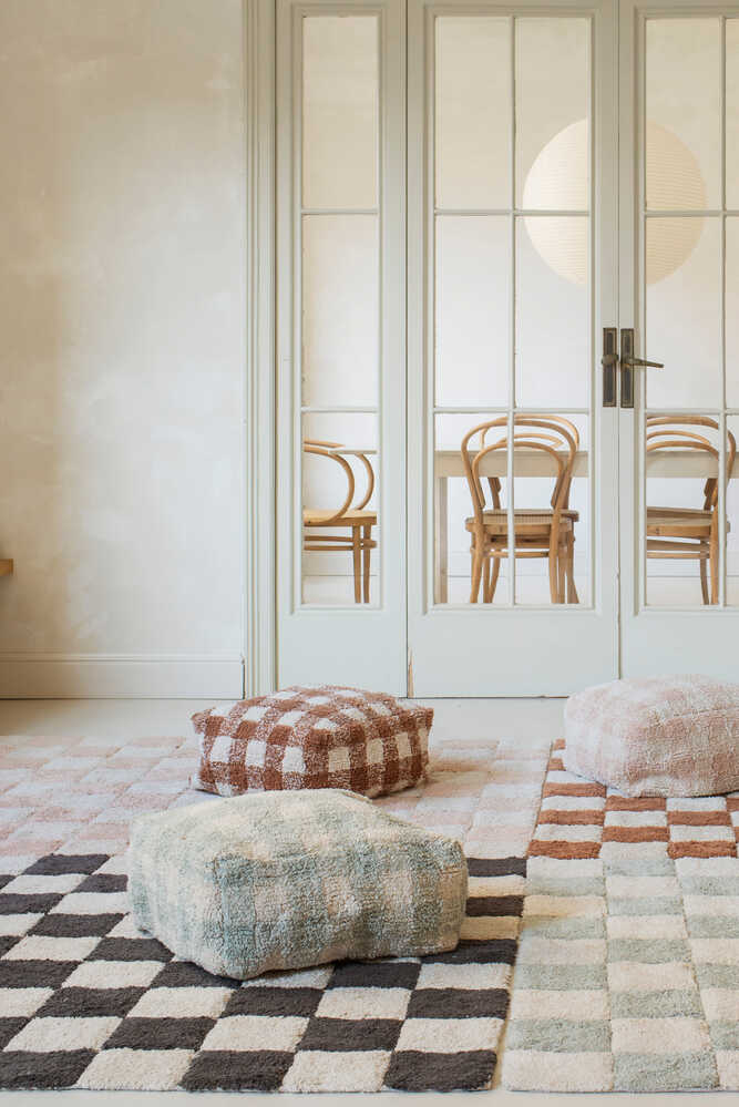 Pouf Vichy Blue Sage - Kitchen