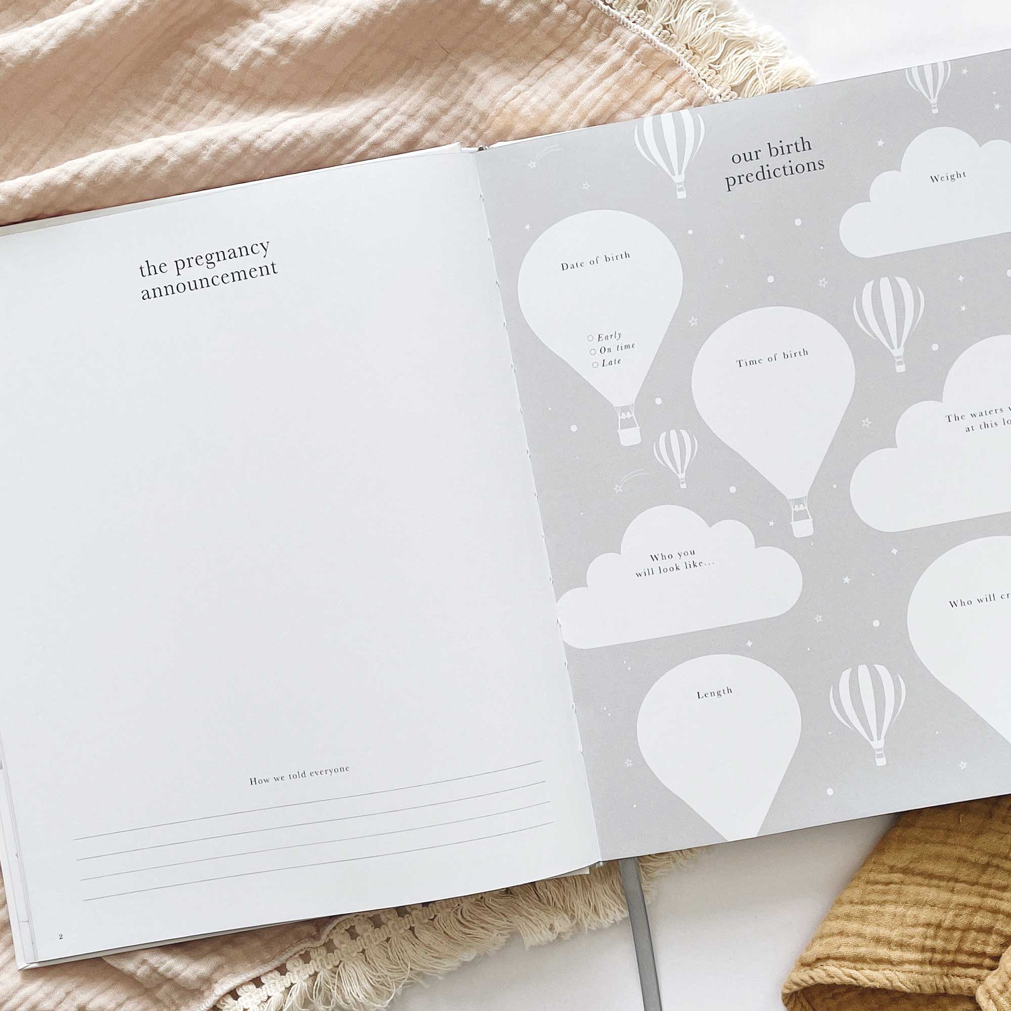 Blush and Gold My Pregnancy Journal - Jungle with Gilded Edges Memory Book