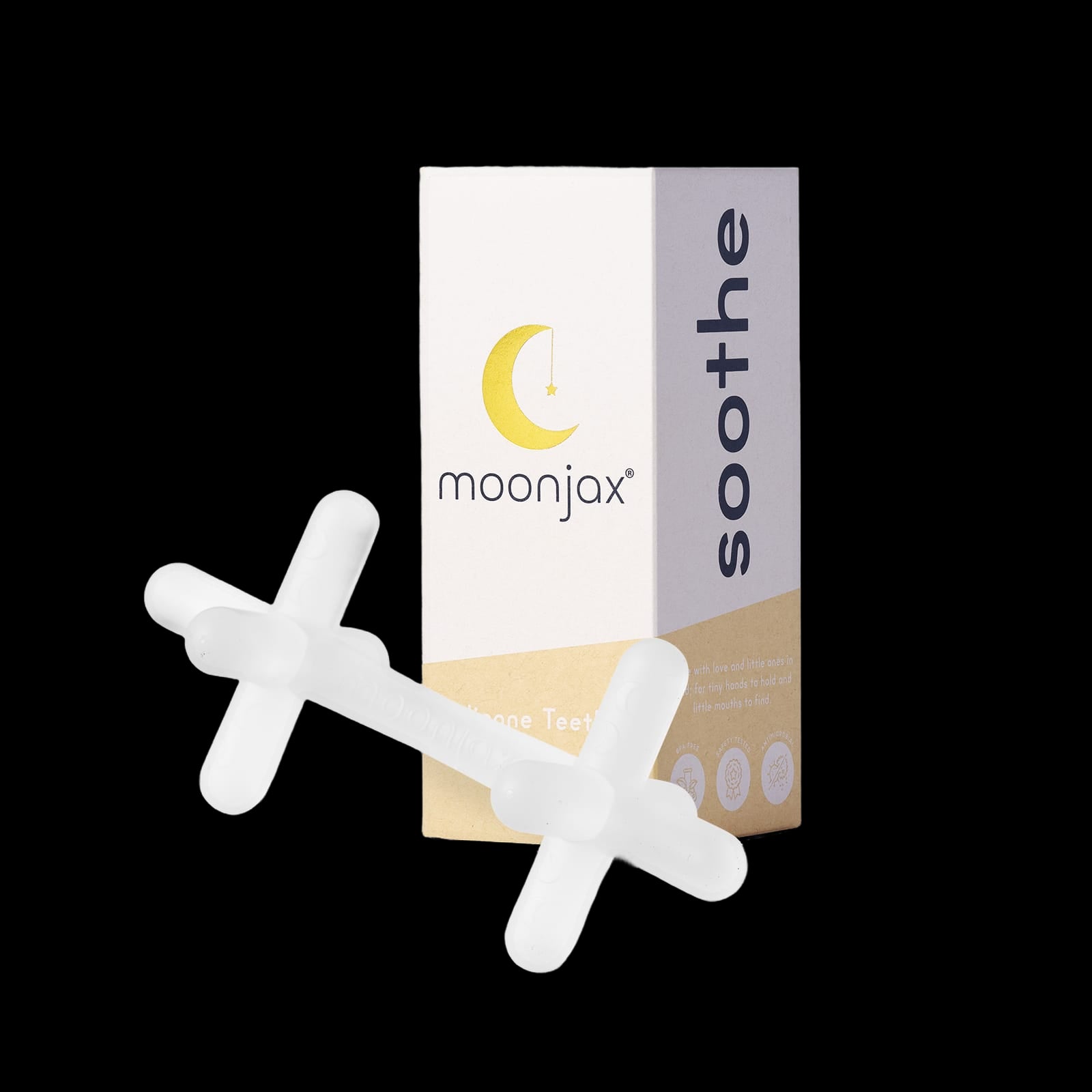 1-pack Clear Silicone Patented Moonjax® Best Baby Teether