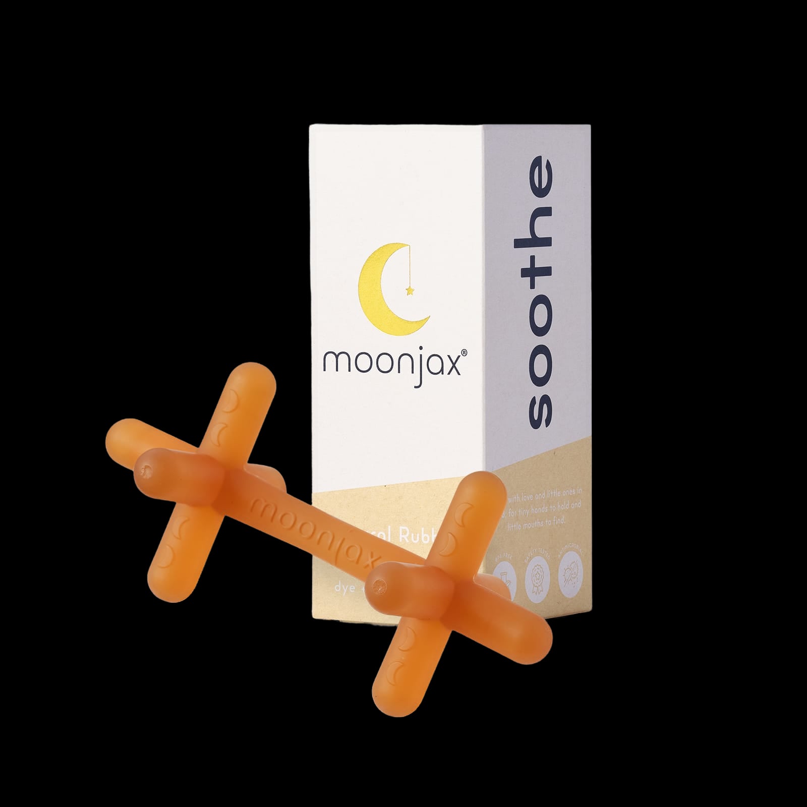 1-pack Natural Hevea Tree Rubber Patented Moonjax® Best Baby Teether