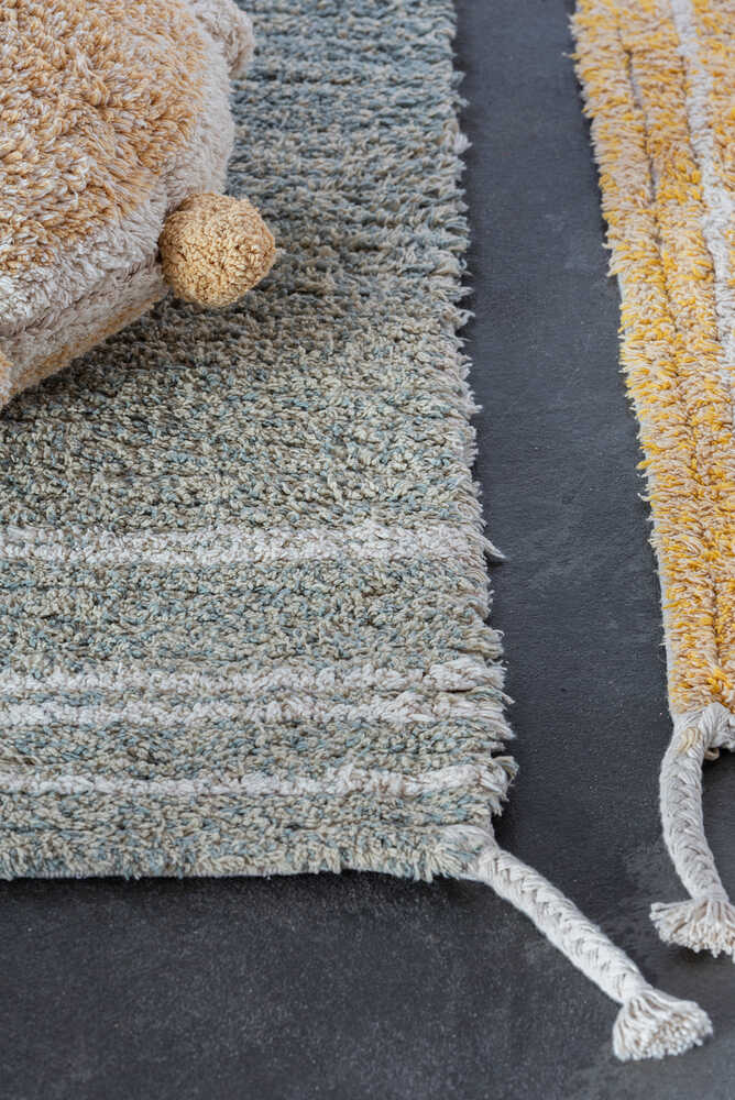 Reversible Washable Rug Twin Vintage Blue - Reversible