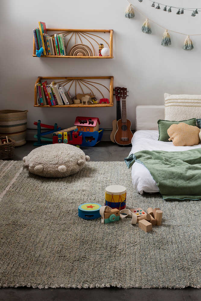 Reversible Washable Rug Twin Vintage Blue - Reversible