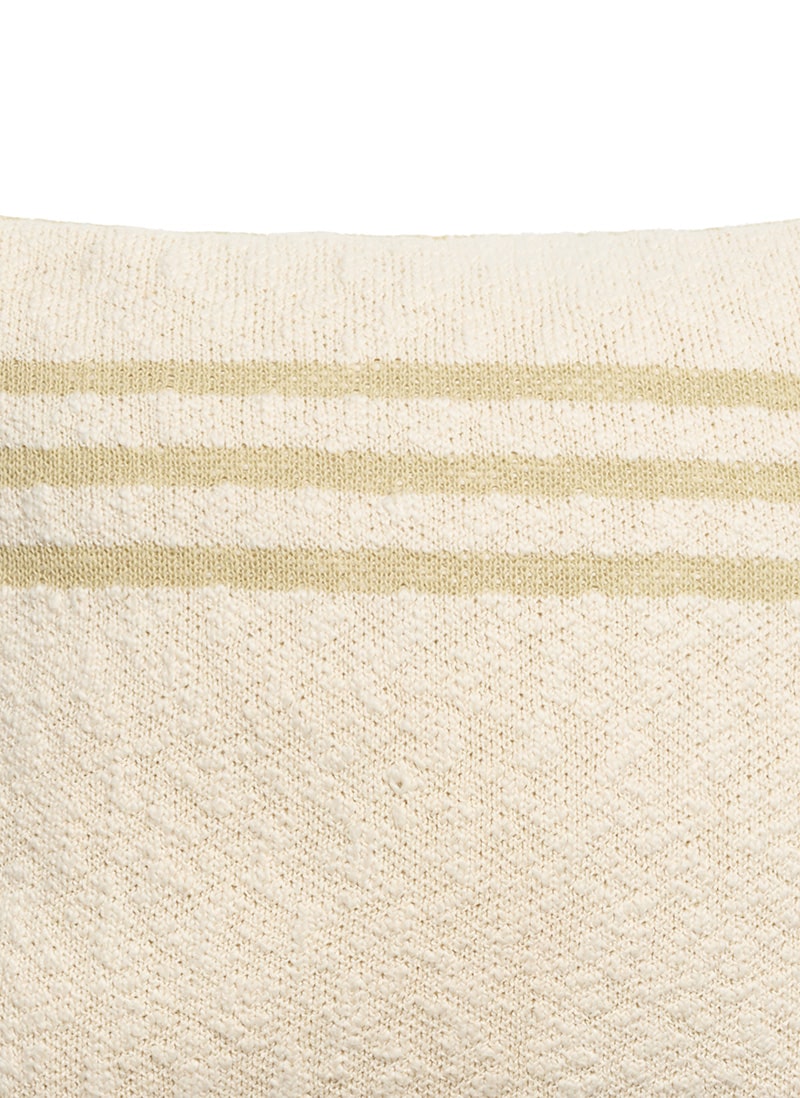 Knitted Cushion Duetto Olive - Natural - Reversible