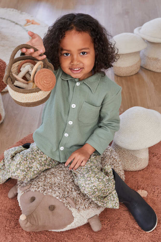 Floor Cushion Hedgehog - Mushroom hunters / Forest finds