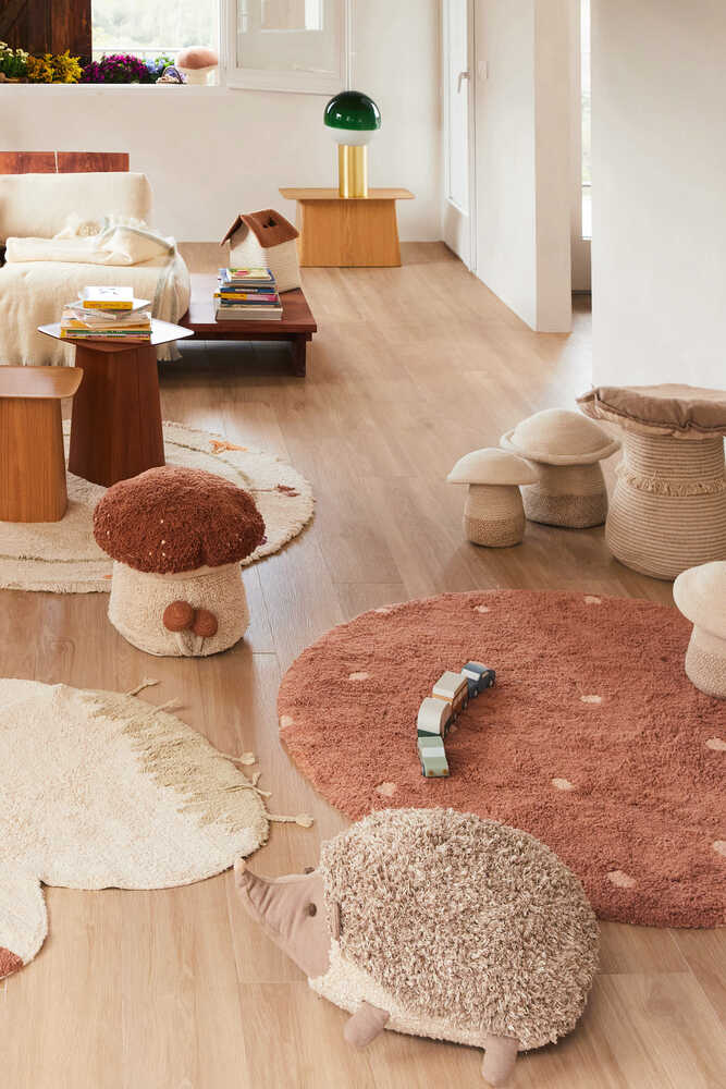 Floor Cushion Hedgehog - Mushroom hunters / Forest finds