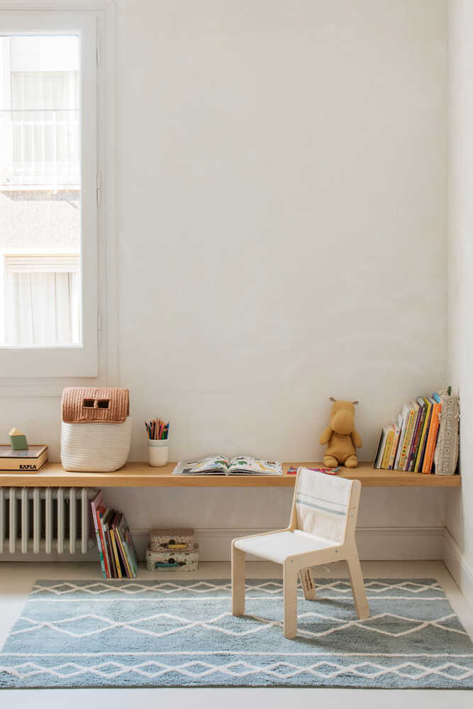 Kid's Chair Vintage Blue Canvas