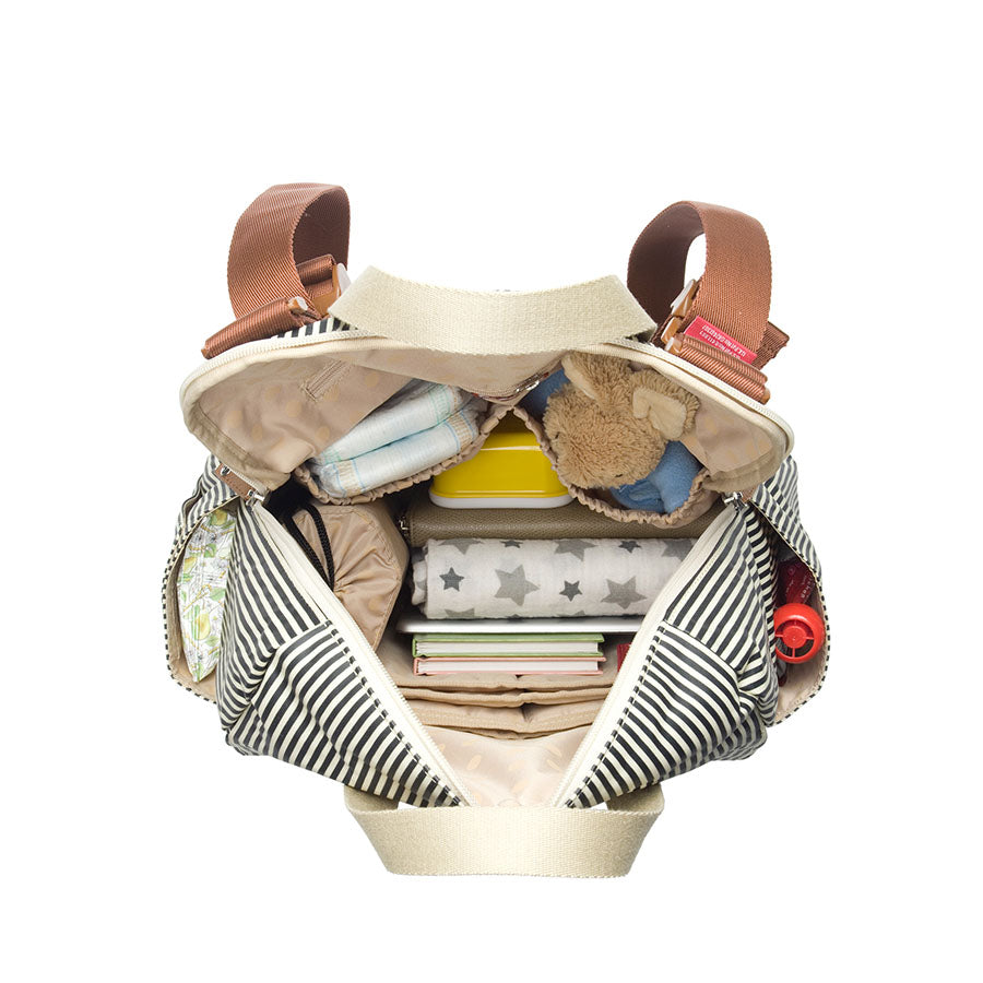 Robyn Eco Convertible Backpack Navy Stripe