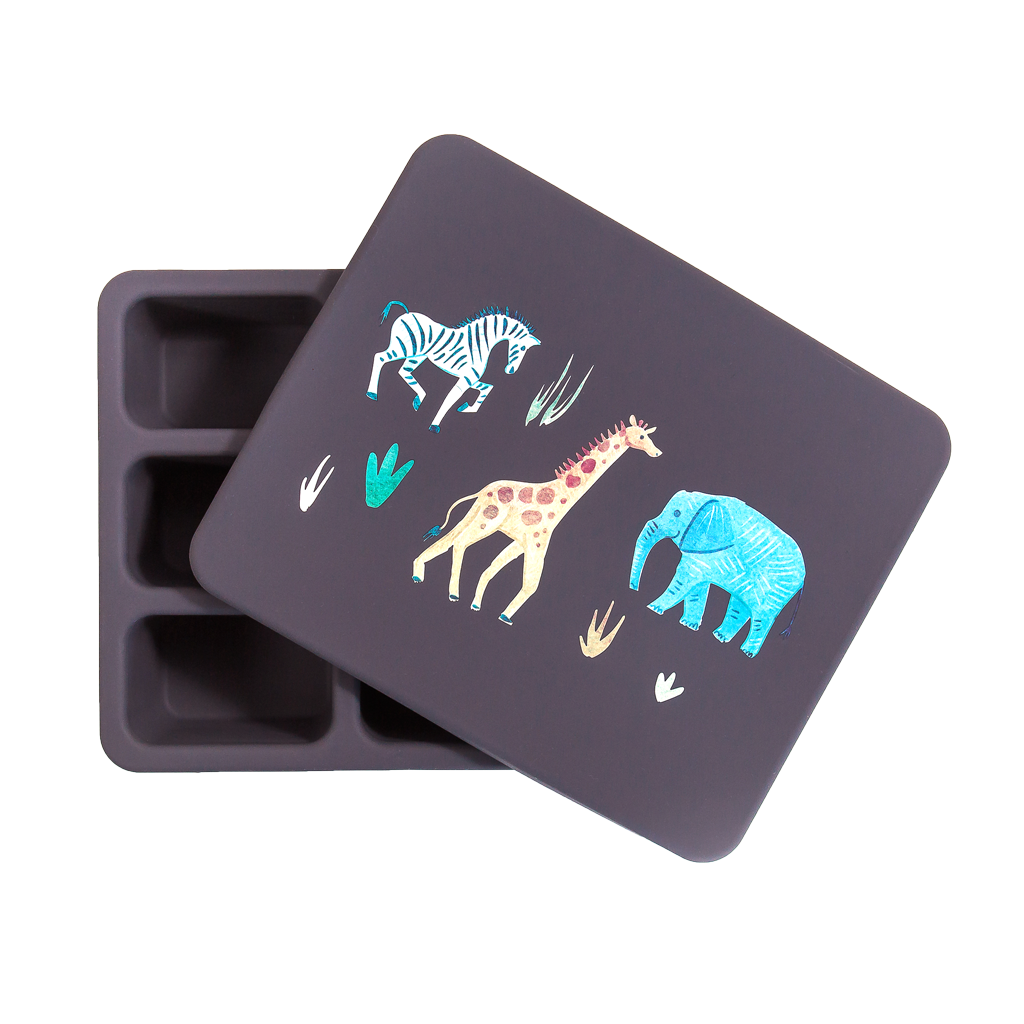 Silicone Bento Box Safari Faded Black