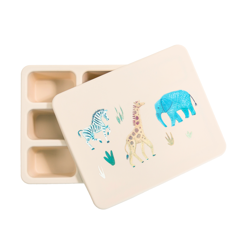 Silicone Bento Box Safari Warm Cream