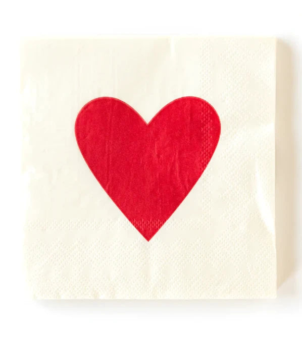 Red Heart Luncheon Napkin