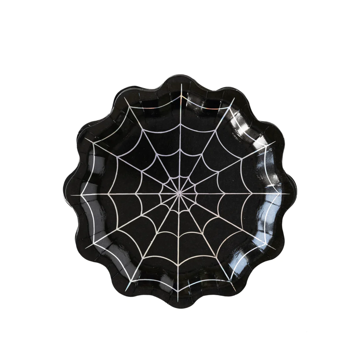 Sprinkles & Confetti | Party Boxes & Party Supplies Halloween Holographic Spider Web Shaped Plate by Sprinkles & Confetti | Party Boxes & Party Supplies