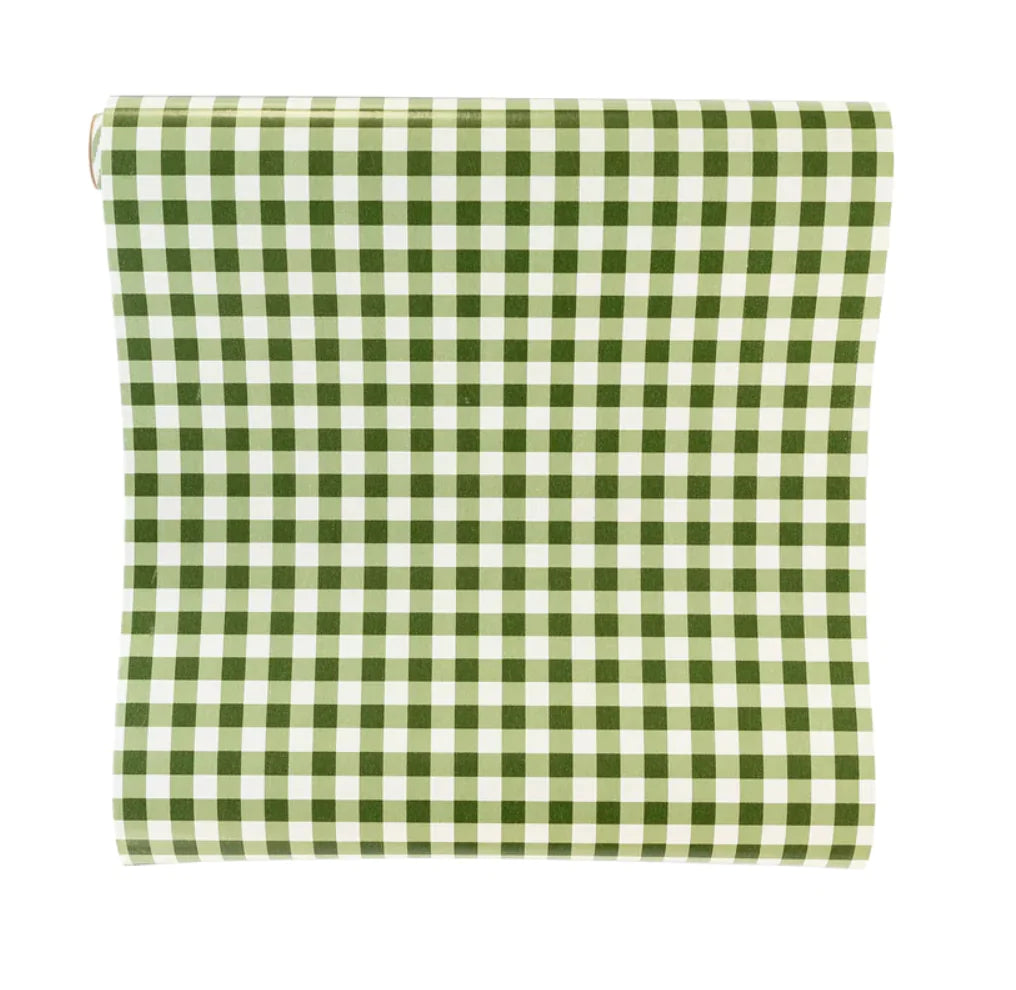 Christmas Green Gingham Table Runner