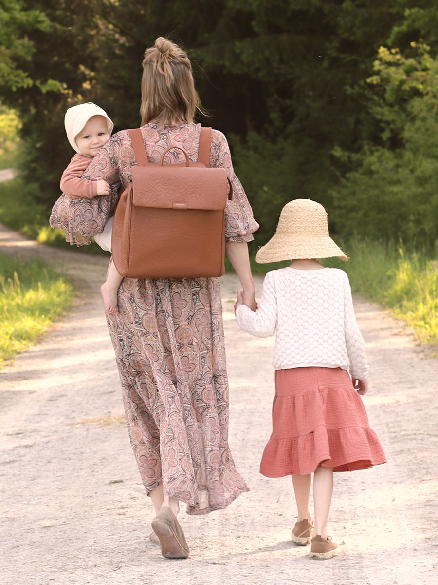 St James Leather Diaper Bag in Tan
