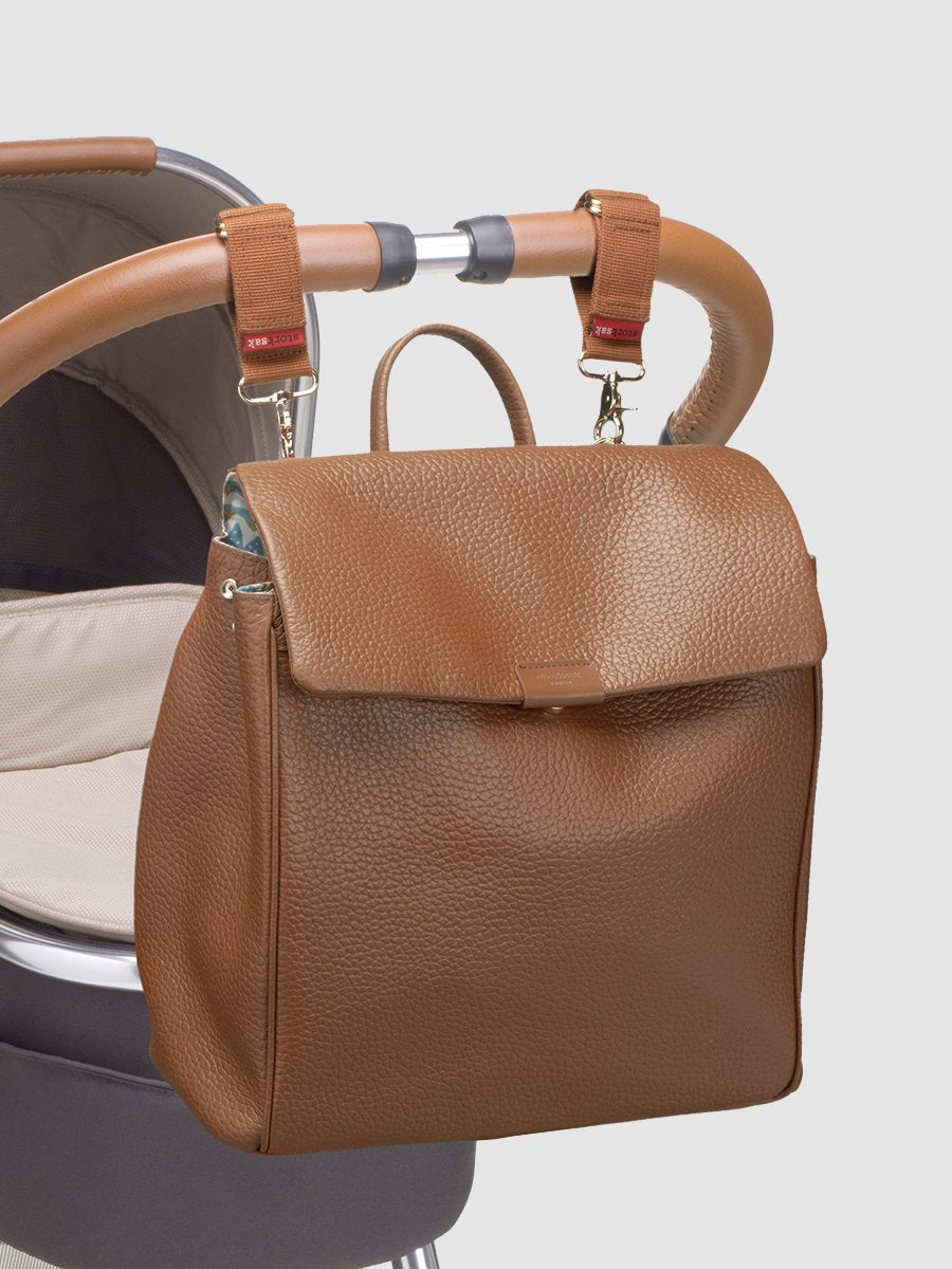 St James Leather Diaper Bag in Tan