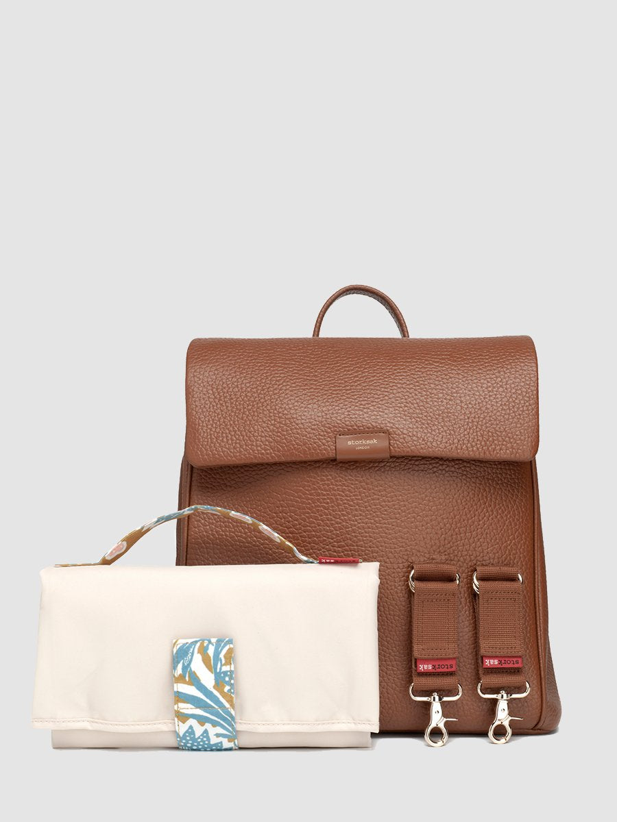St James Leather Diaper Bag in Tan