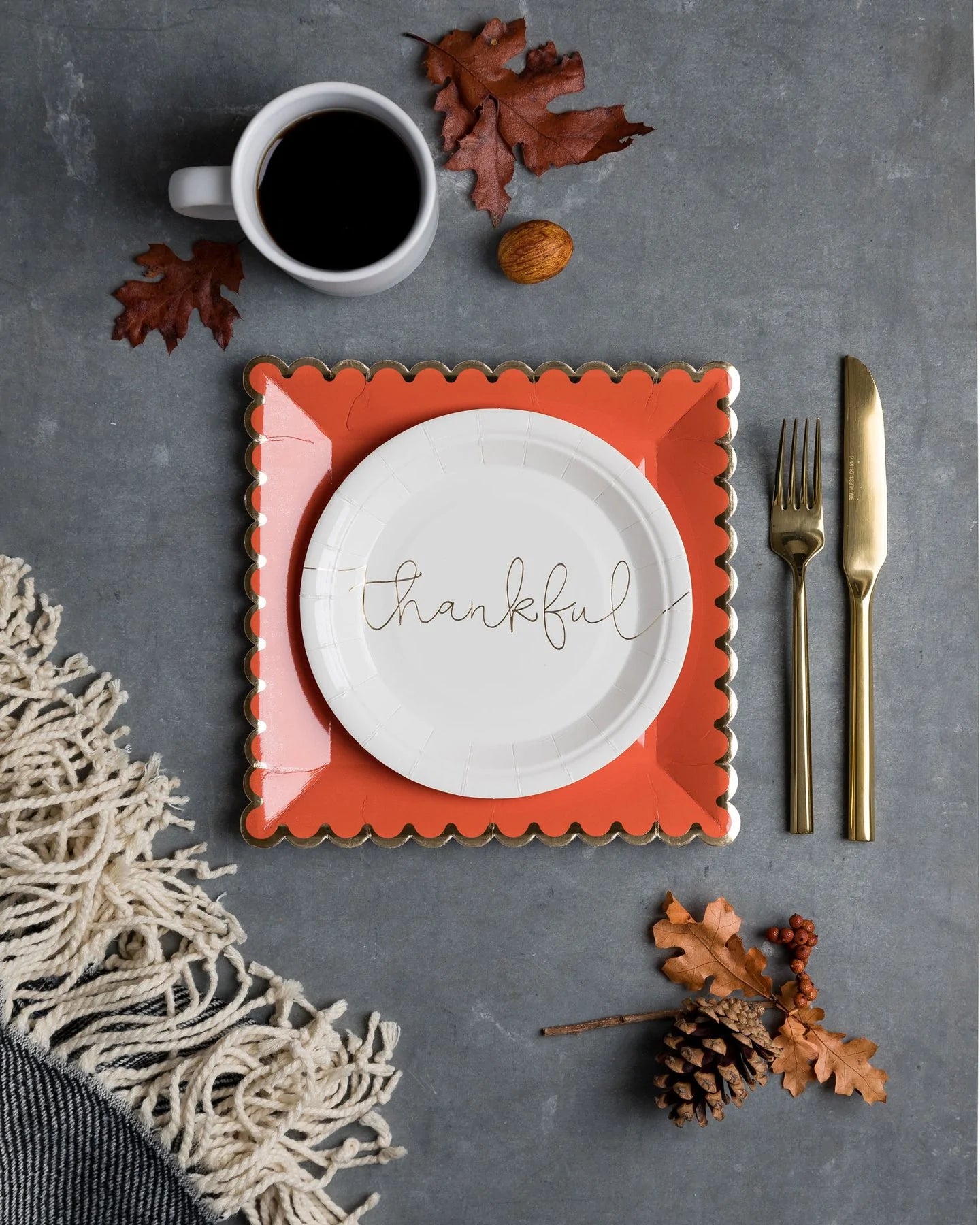 Thankful & Grateful Thanksgiving Plate