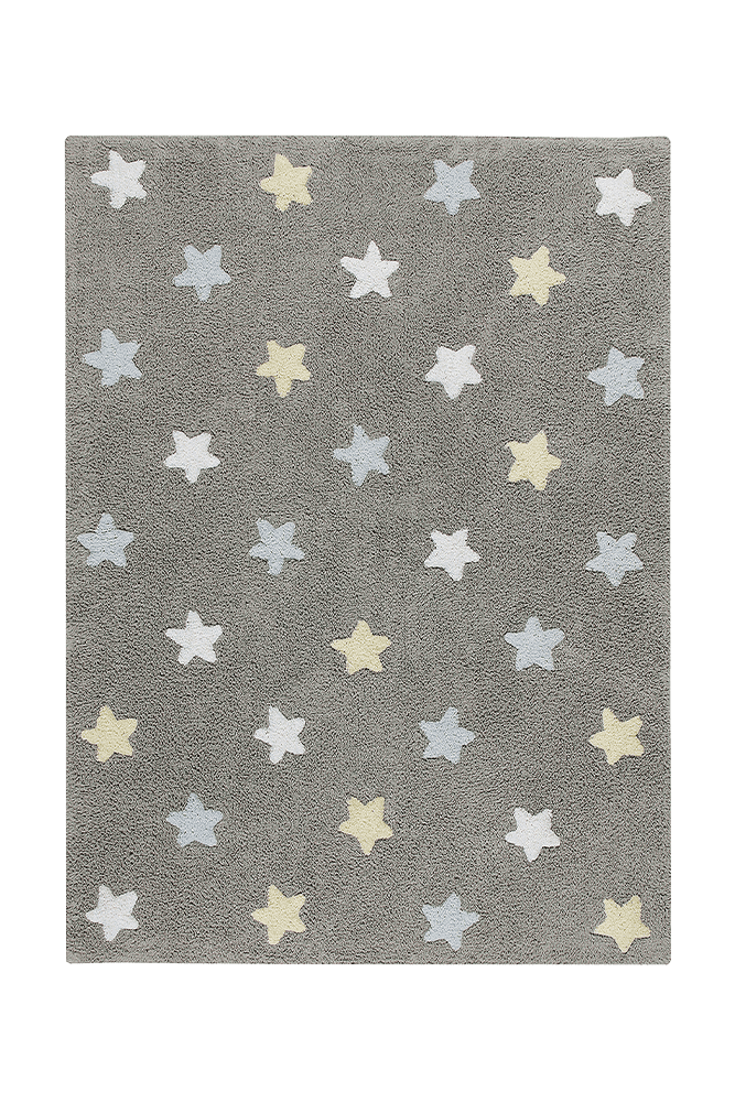 Washable Rug Tricolor Stars Grey - Blue - TRICOLOR STARS