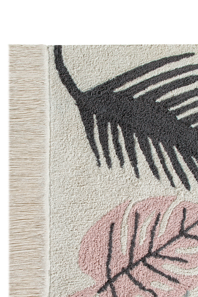 Washable Rug Tropical Pink - Plants