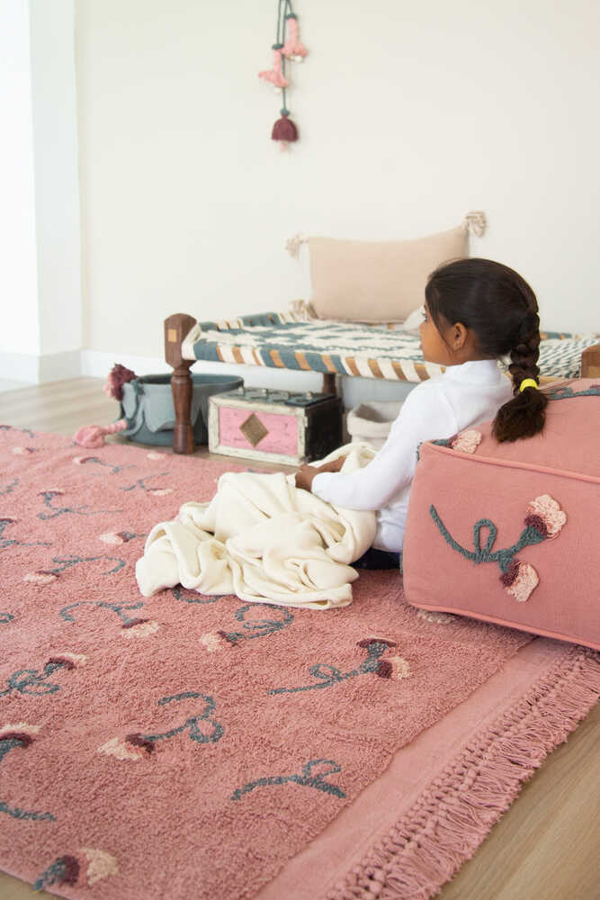 Washable Rug English Garden Ash Rose - English Gardens