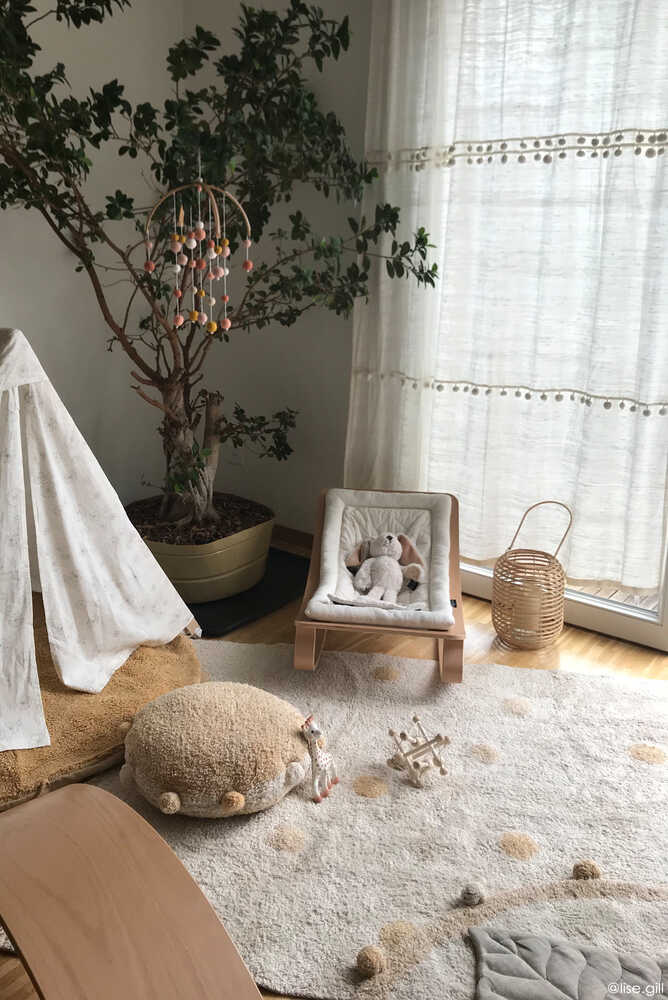 Washable Rug Hippy Dots Natural - Honey - Re Edition + Polka Dots