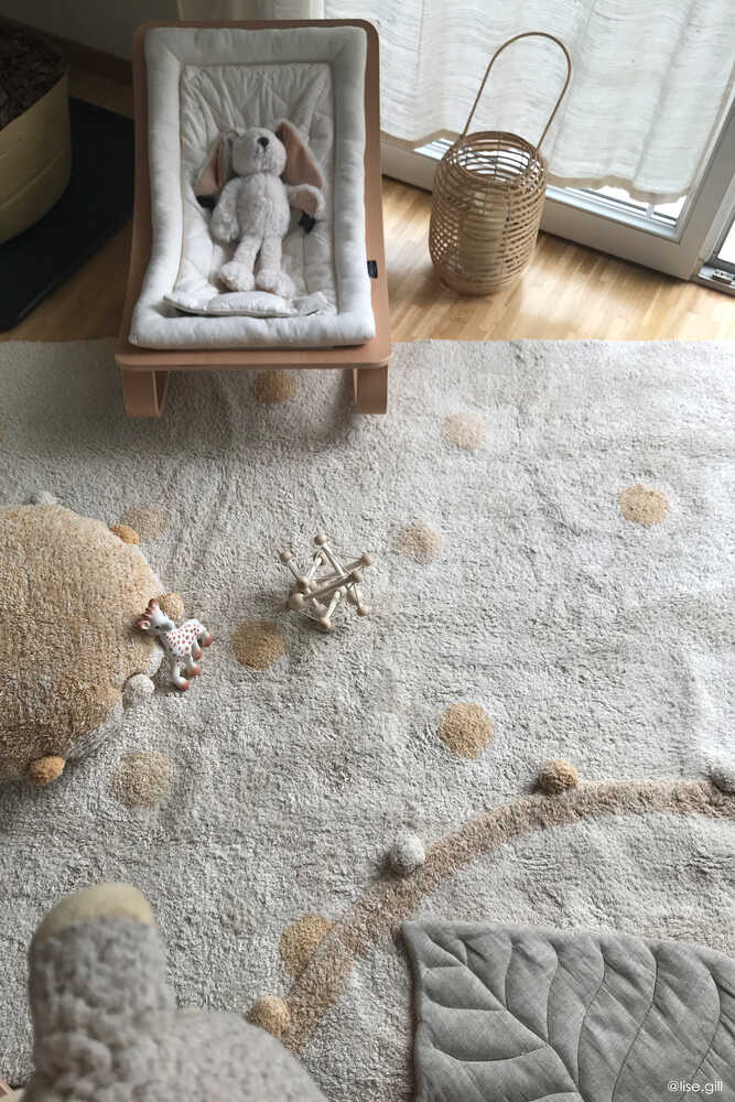 Washable Rug Hippy Dots Natural - Honey - Re Edition + Polka Dots