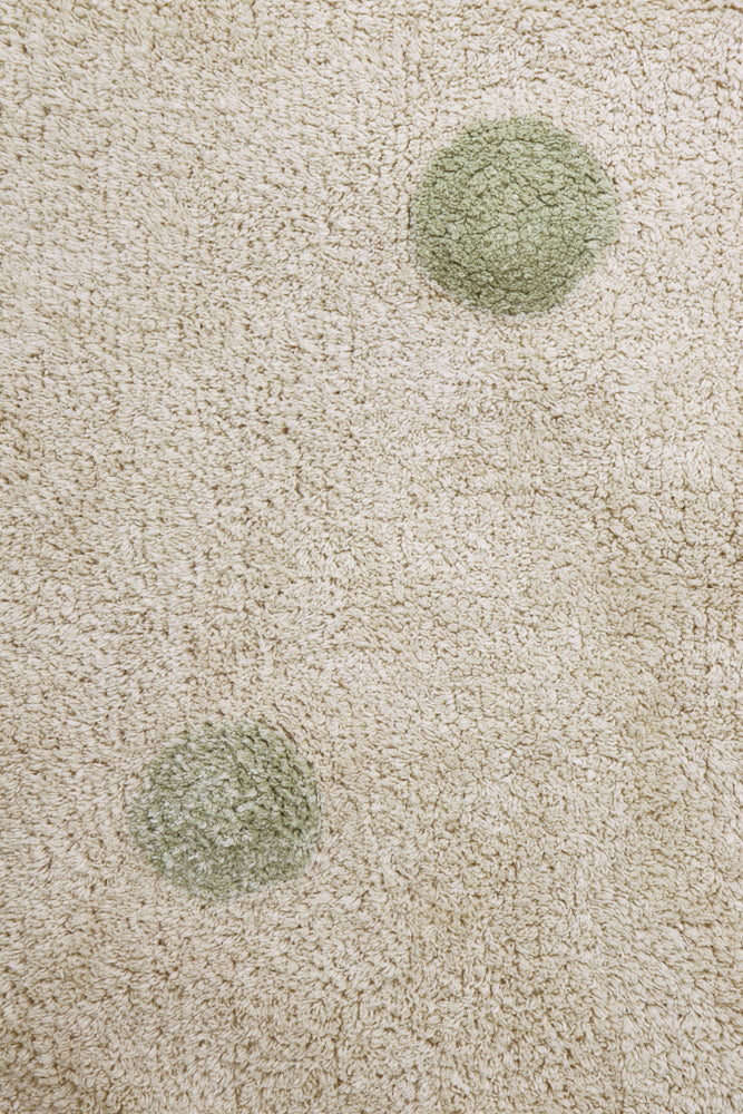 Washable Rug Hippy Dots Natural - Olive - Re Edition + Polka Dots