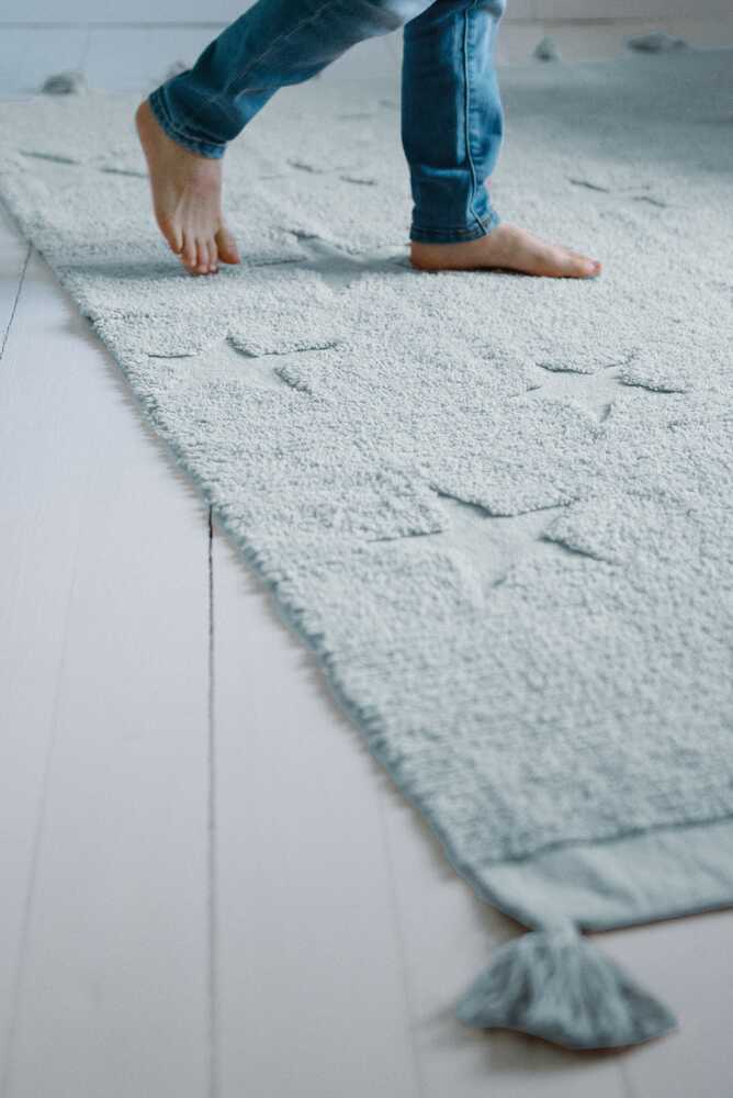 Washable Rug Hippy Stars Aqua Blue - Hippy Stars