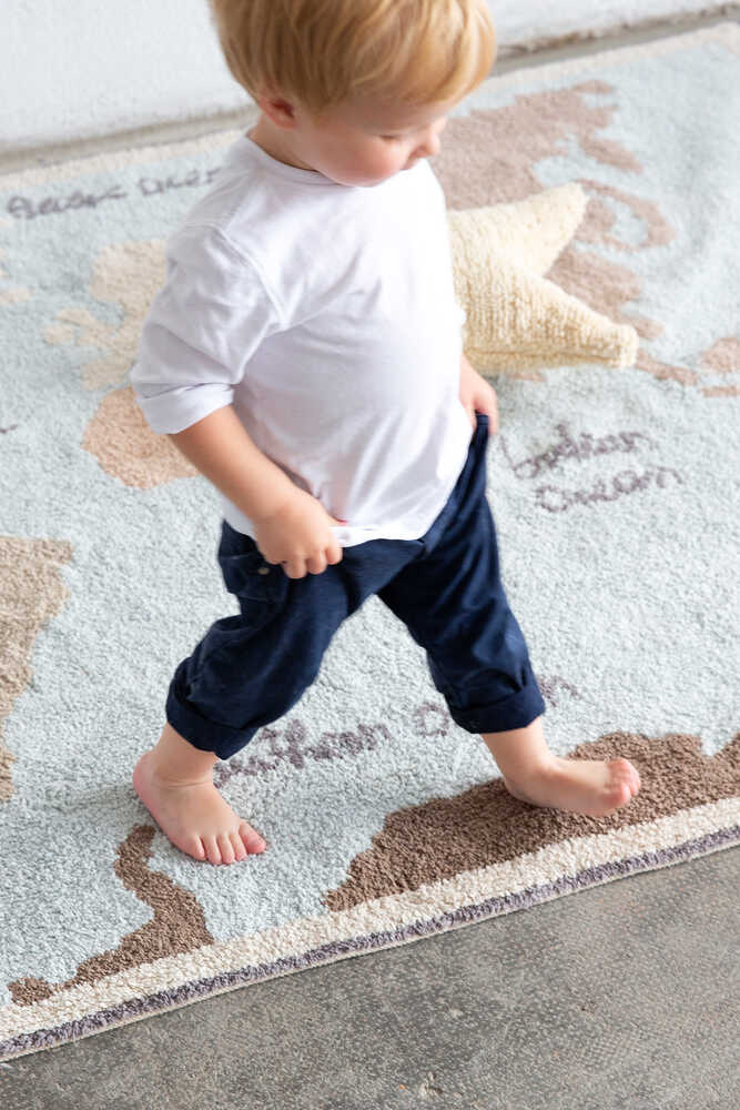Washable Rug Vintage Map - Back-to-School
