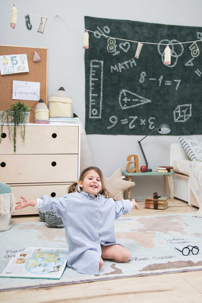 Washable Rug Vintage Map - Back-to-School