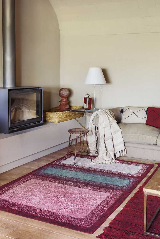 Washable Rug Water Savannah Red