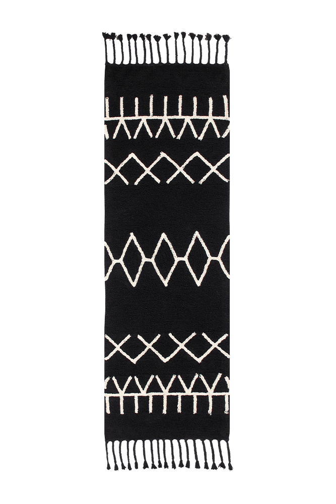Washable Rug Black&white Bereber