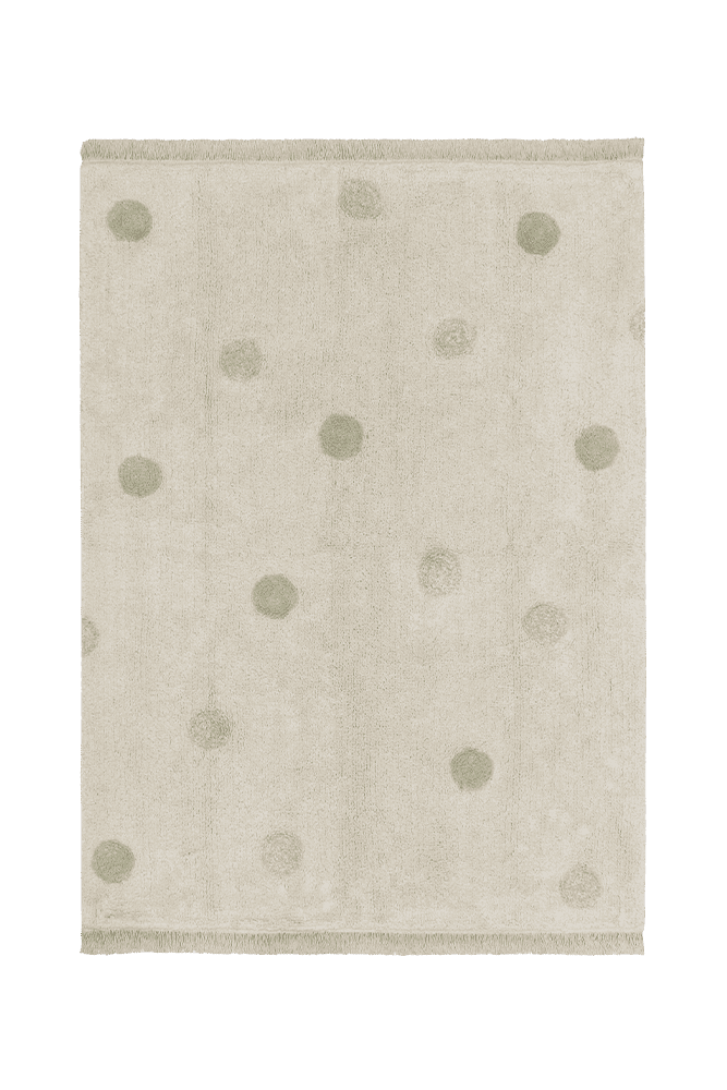 Washable Rug Hippy Dots Natural - Olive - Re Edition + Polka Dots