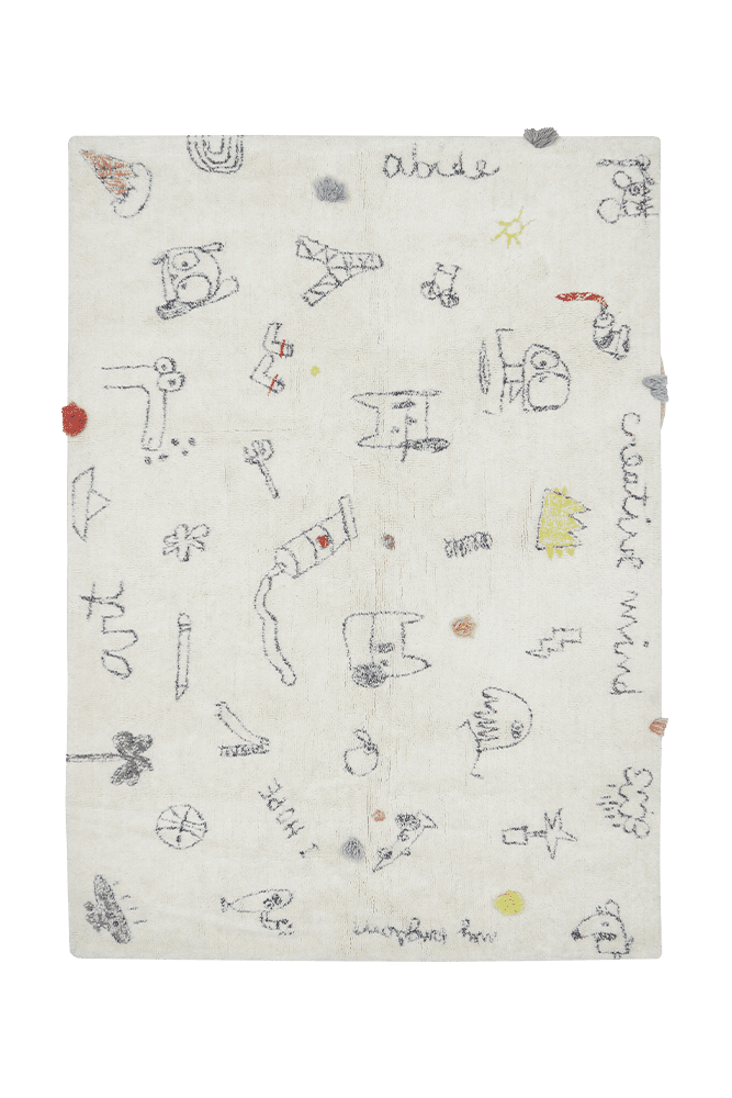 Lorena Canals Woolable Rug Wall Notes Limited Edition Cream Kids