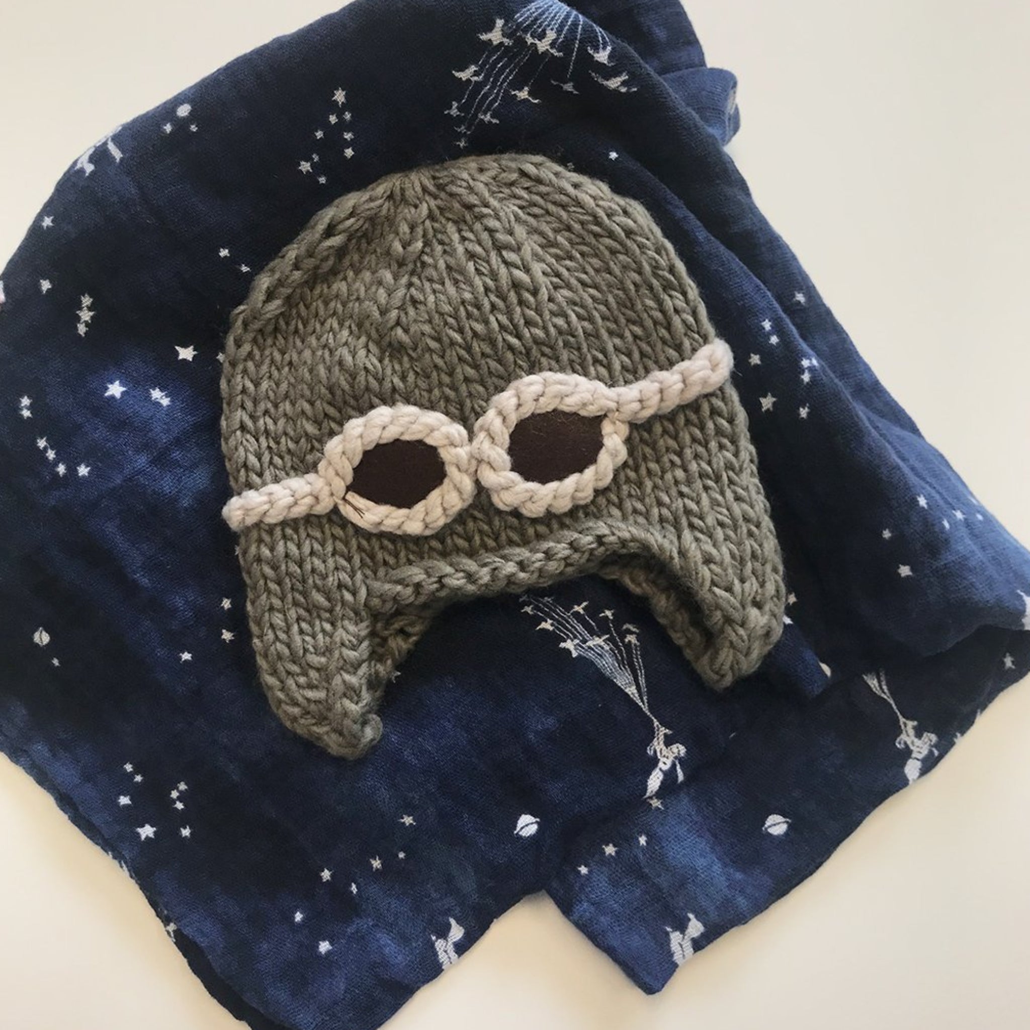 The Blueberry Hill Wilbur Aviator with Goggles Knit Hat