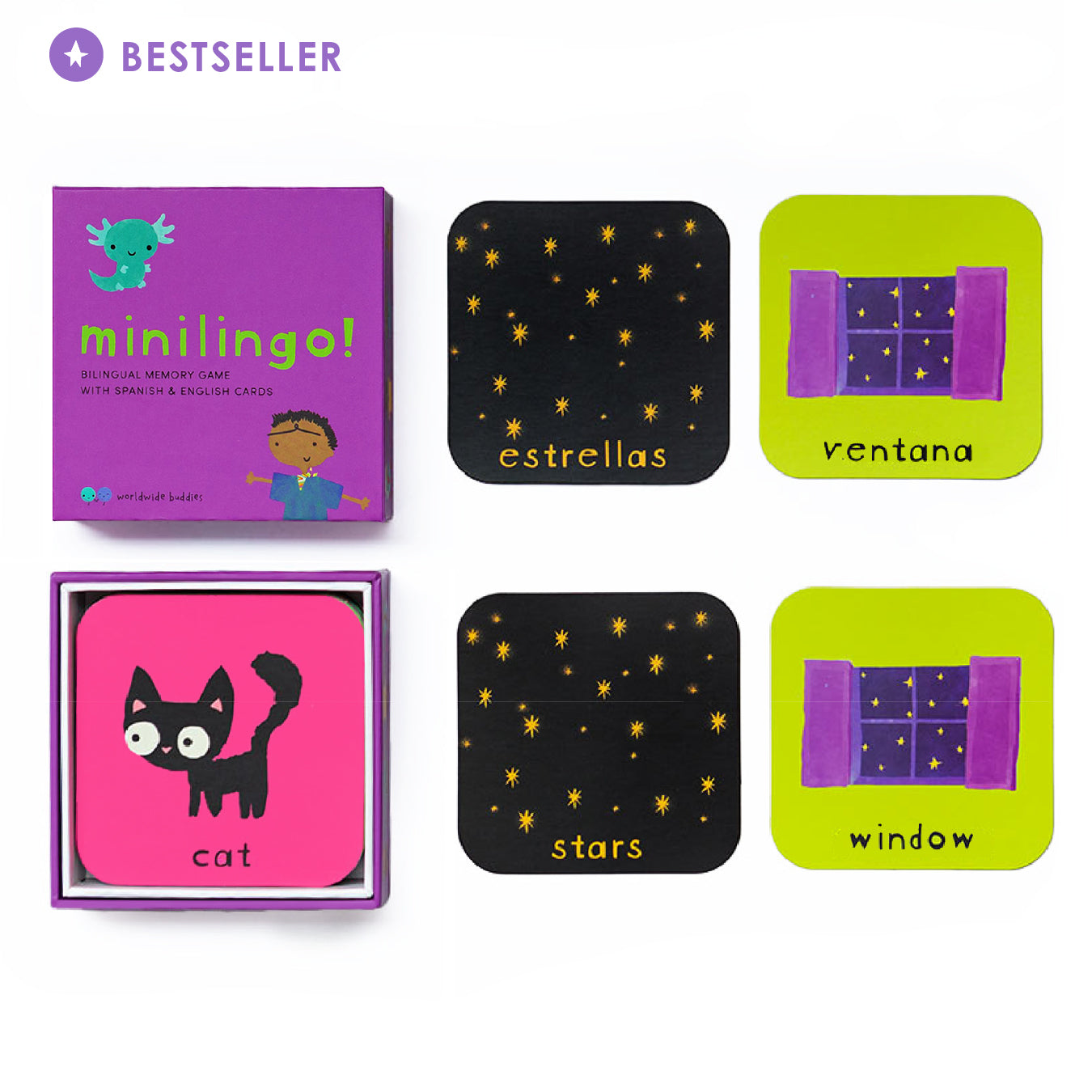 Worldwide Buddies Minilingo, English/Spanish Flashcards Flashcards